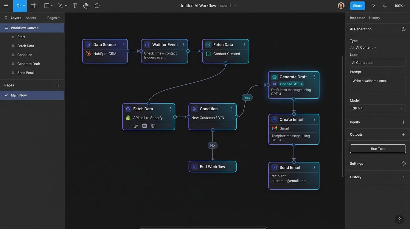 AI Workflow Automation Figma Canvas